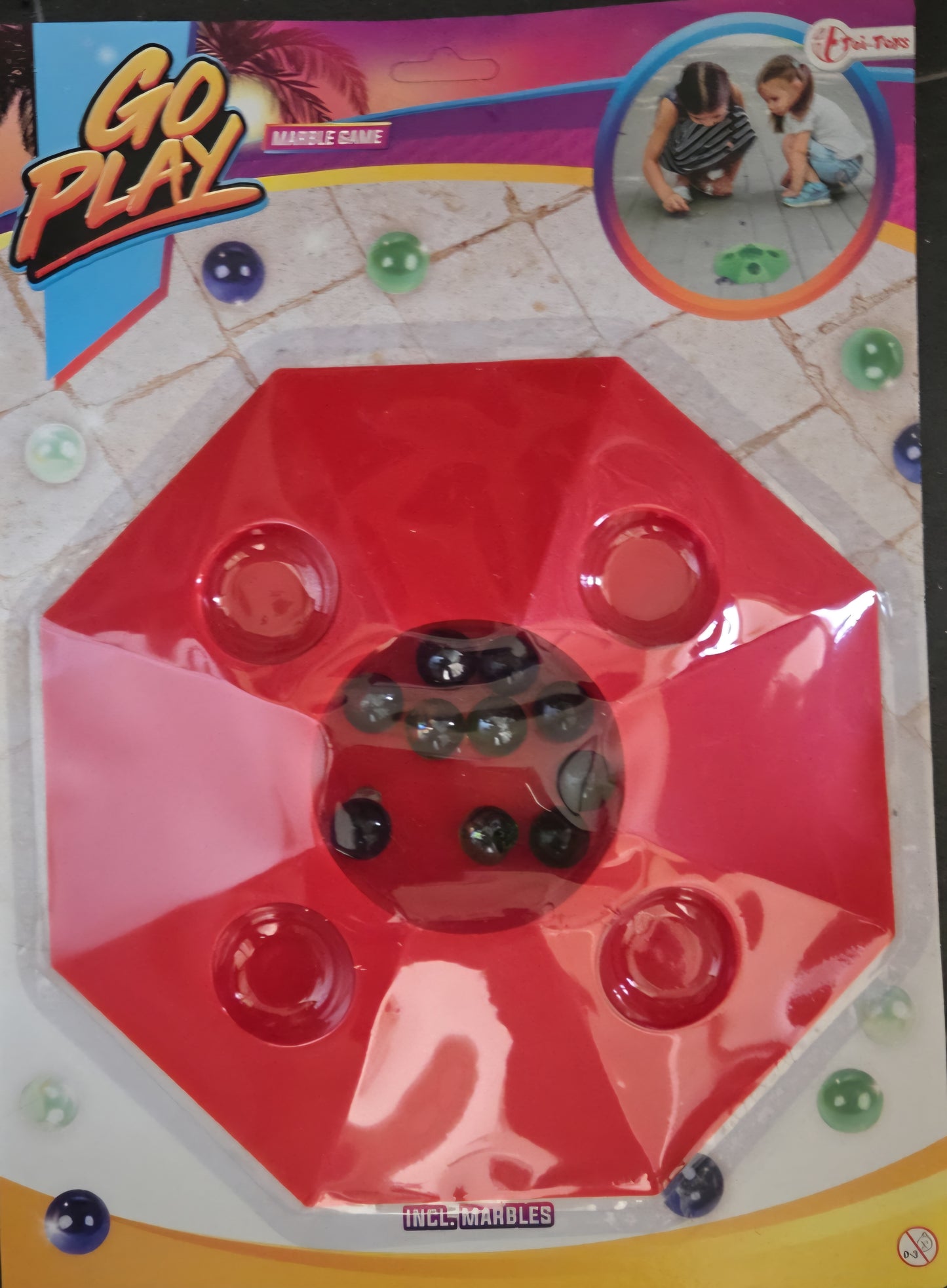 Rood knikkerpotje spel – leuk buitenspeelgoed voor kinderen vanaf 3 jaar